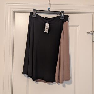 New York & Company Asymmetrical Black and Tan Skirt